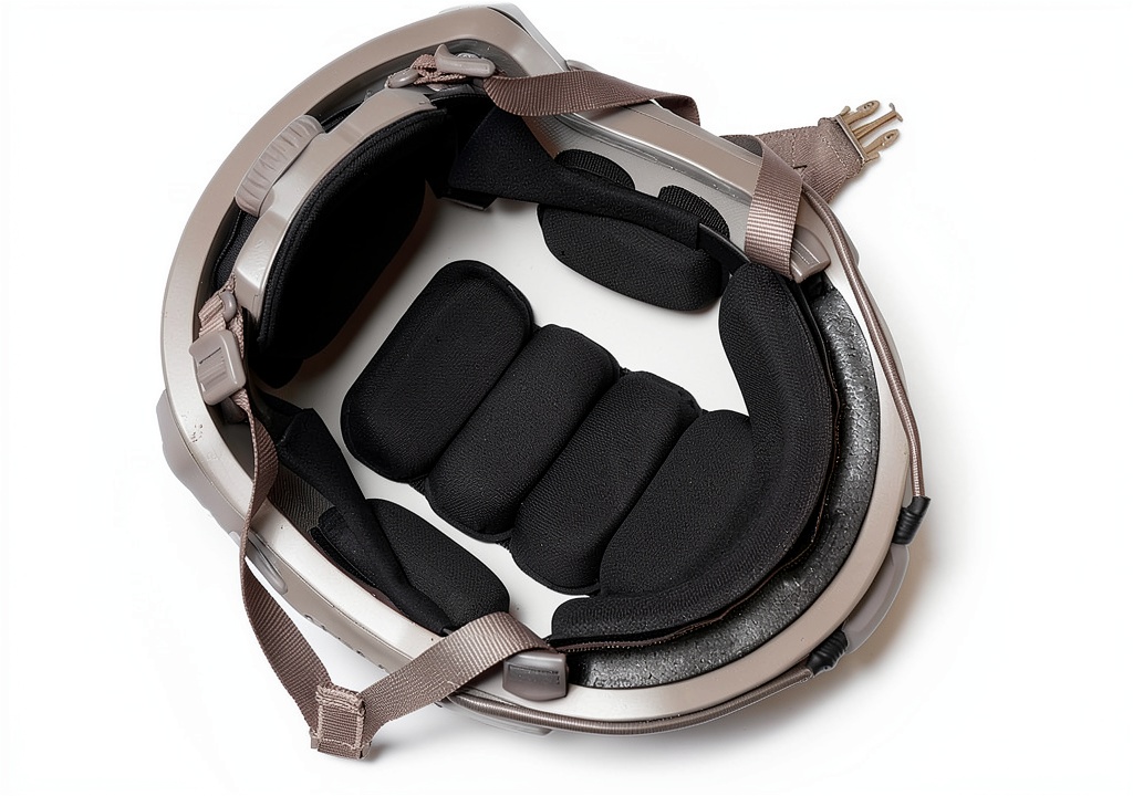 Hard Head Veterans Kevlar helmet pad installed inside a combat helmet
