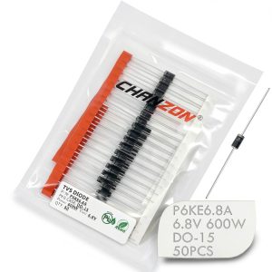 Chanzon TVS Diodes P6KE6.8A 600W 6.8V Axial Unidirectional Pack of 50-0