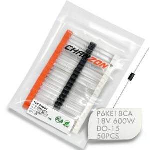 (Pack of 50 Pieces) Chanzon TVS Diodes P6KE18CA 600W 18V DO-15 (DO-204AC) Axial Bidirectional Channel 600 Watt 18 Volt-0