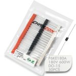 TVS Diodes Chanzon P6KE180A 600W 180V Axial DO15 Pack of 50-0