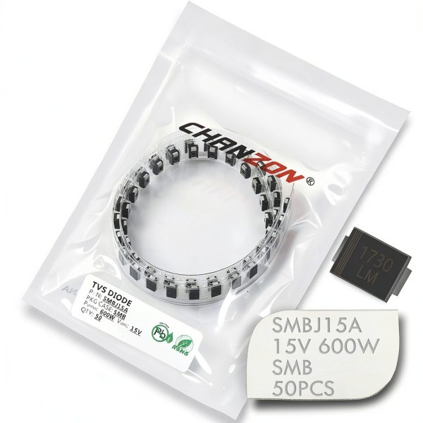 SMBJ15A TVS Diode Pack 50pcs Chanzon 600W 15V Unidirectional-0