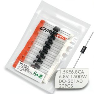 (Pack of 20 Pieces) Chanzon TVS Diodes 1.5KE6.8CA 1500W 6.8V DO-201AD (DO-27) Bidirectional Channel 1500 Watt 6.8 Volt-0